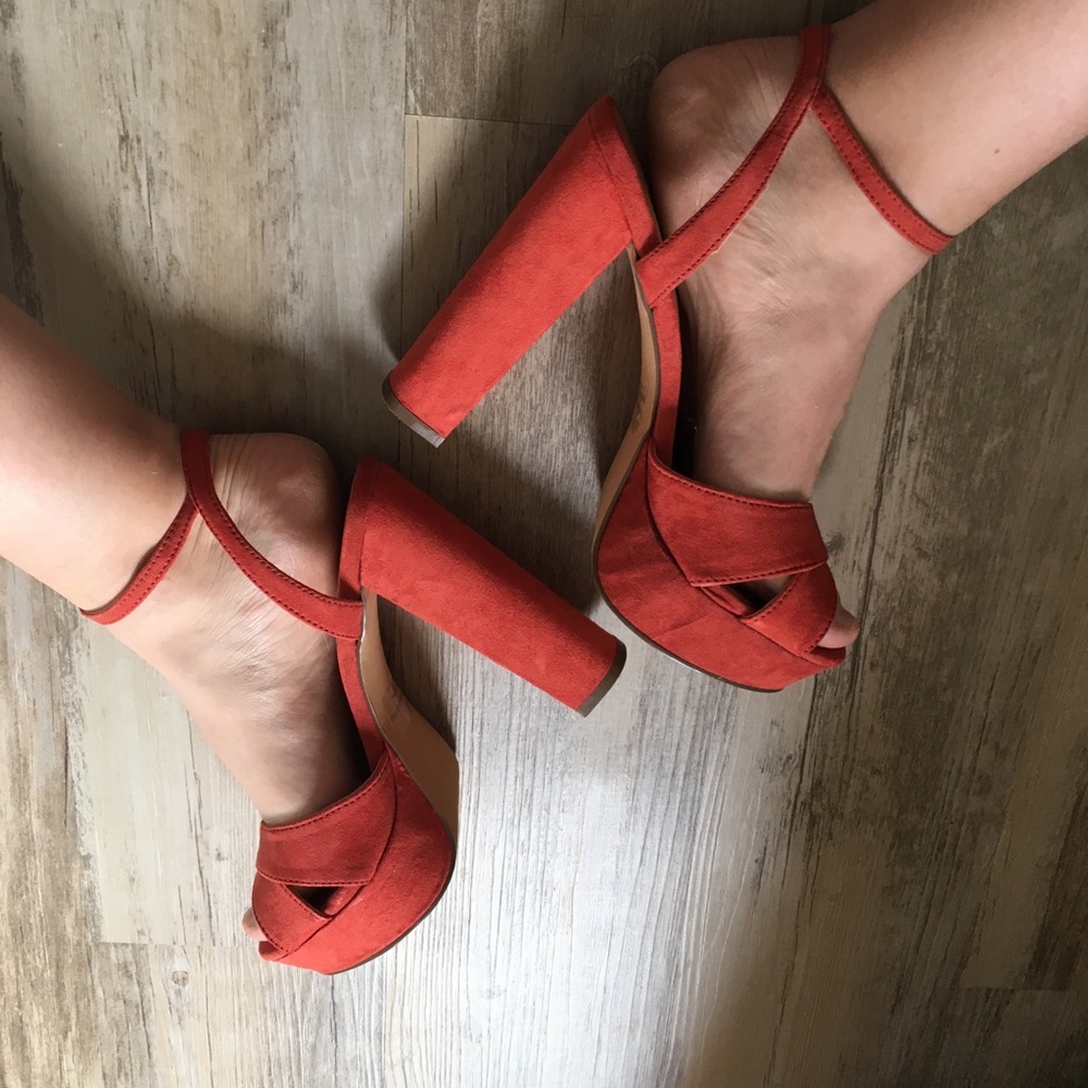 Rust Orange Platform Sandals - Picture 5 of 13